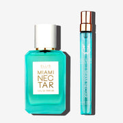 Miami Nectar 50ml Eau De Parfum and Miami Nectar 10ml Eau De Parfum Travel Spray on white background. | english_image