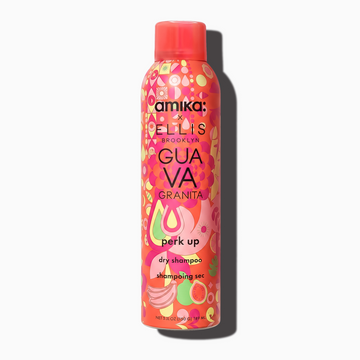 Amika x Ellis Brooklyn GUAVA GRANITA Perk Up Dry Shampoo on white background. | english_image