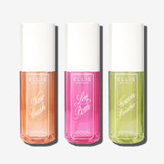 NEW CRUSH Perfume Mist 90ml, LOVE POM Perfume Mist 90ml, FOREVER PISTACHIO Perfume Mist 90ml on white background | english_image