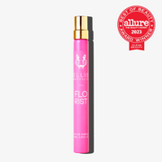 Spray de parfum de voyage Florist 10 ml sur fond blanc avec le badge rouge Allure The Beauty Export Best of Beauty Winner Clean Beauty 2023.