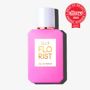 Florist 50ml Eau De Parfum on white background with red Allure The Beauty Export Best of Beauty Award Winner Clean Beauty 2023 badge.