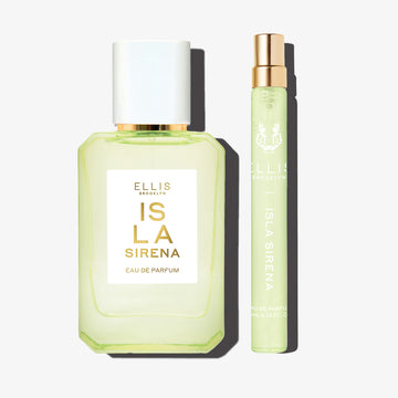 ISLA SIRENA Eau de Parfum 50ml and ISLA SIRENA Eau de Parfum 10ml on white background | english_image