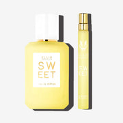 Sweet 50ml Eau De Parfum 50ml and Sweet 10ml Eau De Parfum Travel Spray on white background. | english_image