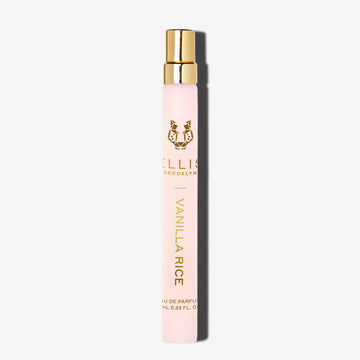 VANILLA RICE Eau de Parfum 10ml travel spray on white background